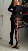 Women's One Neck Printed Hollow Out Tight and Sexy Jumpsuit