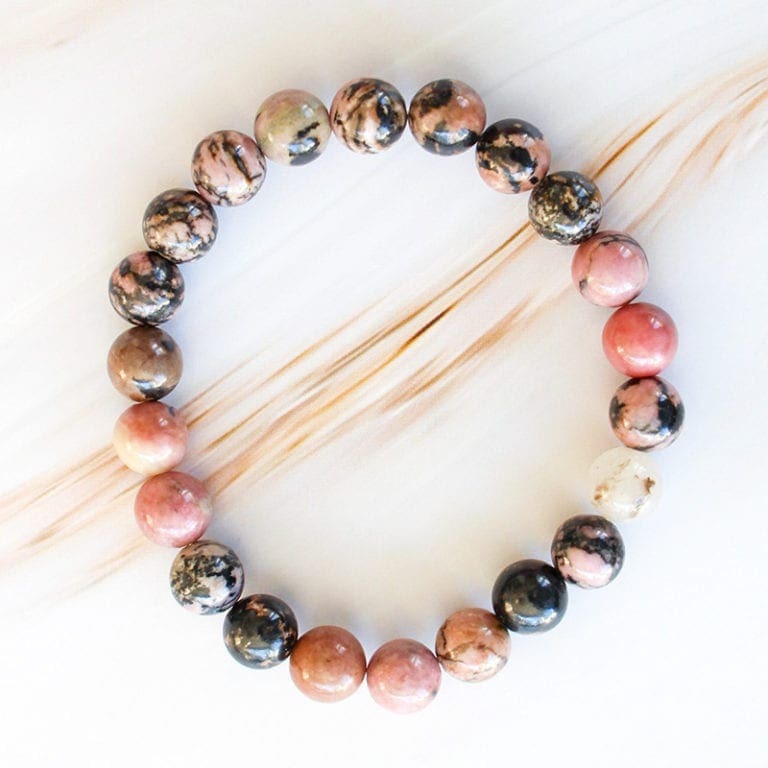 🔥Stress Relief Crystal Bracelet Set-Onyx, Rhodonite, Rose Quartz