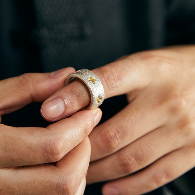 ✝️100% Handmade Adjustable Sterling Silver Cross Ring (𝐂𝐡𝐚𝐝 𝐒𝐦𝐢𝐭𝐡 𝐇𝐚𝐧𝐝𝐦𝐚𝐝𝐞®)