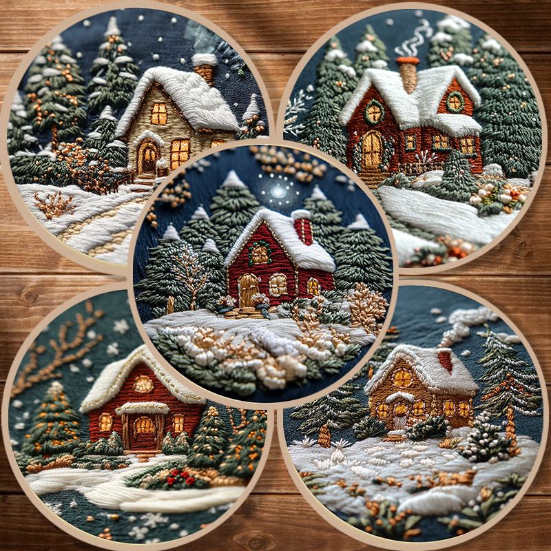 🎄🎅Christmas Presale - 49% OFF  Christmas house Embroidery KIT