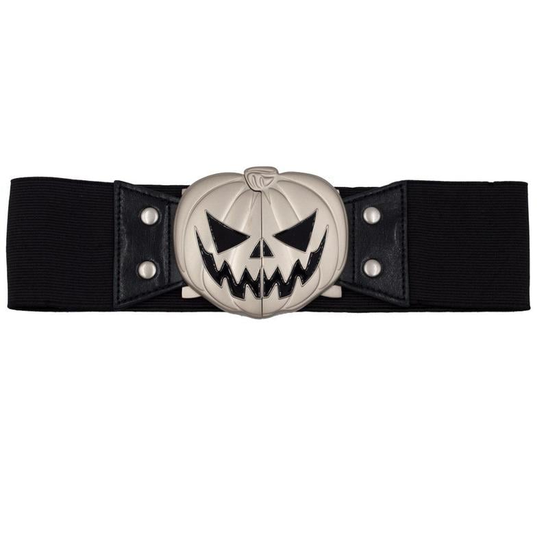 ⏰LAST DAY SALE 50% OFF💥Elastic Waist Belt Trick Or Treat Pumpkin Black