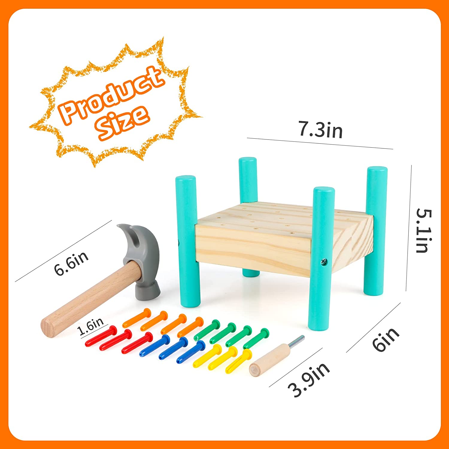 (🌲Early Christmas Sale- SAVE 48% OFF)Nails Pounding Hammering 5 Colors Toy Kit(buy 2 get free shipping)
