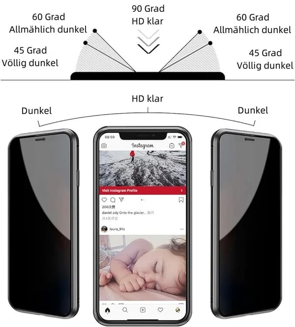 Letzter Tag🎁69% RABATT📱iPhone Blickschutz-Smartphone-Hüllen-Set🔥