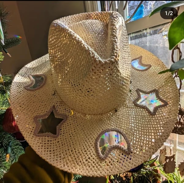 Last Day 50% OFF🔥Suncatcher Cowgirl Straw Prism Hat