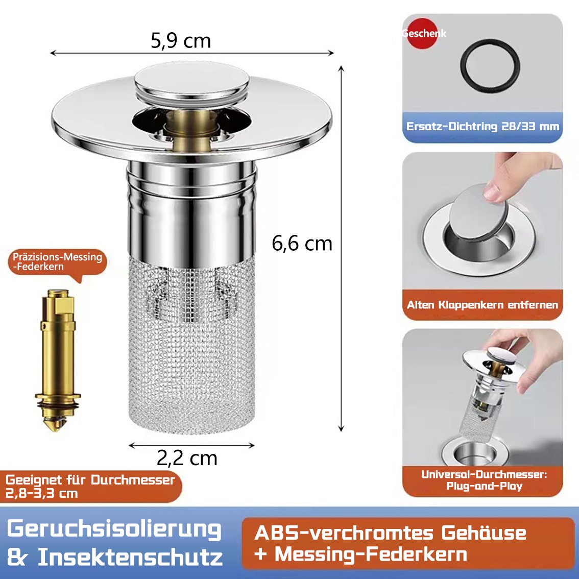 🚰Universelles Abflusssieb aus Edelstahl (2 KAUFEN, 1 GRATIS)🎁