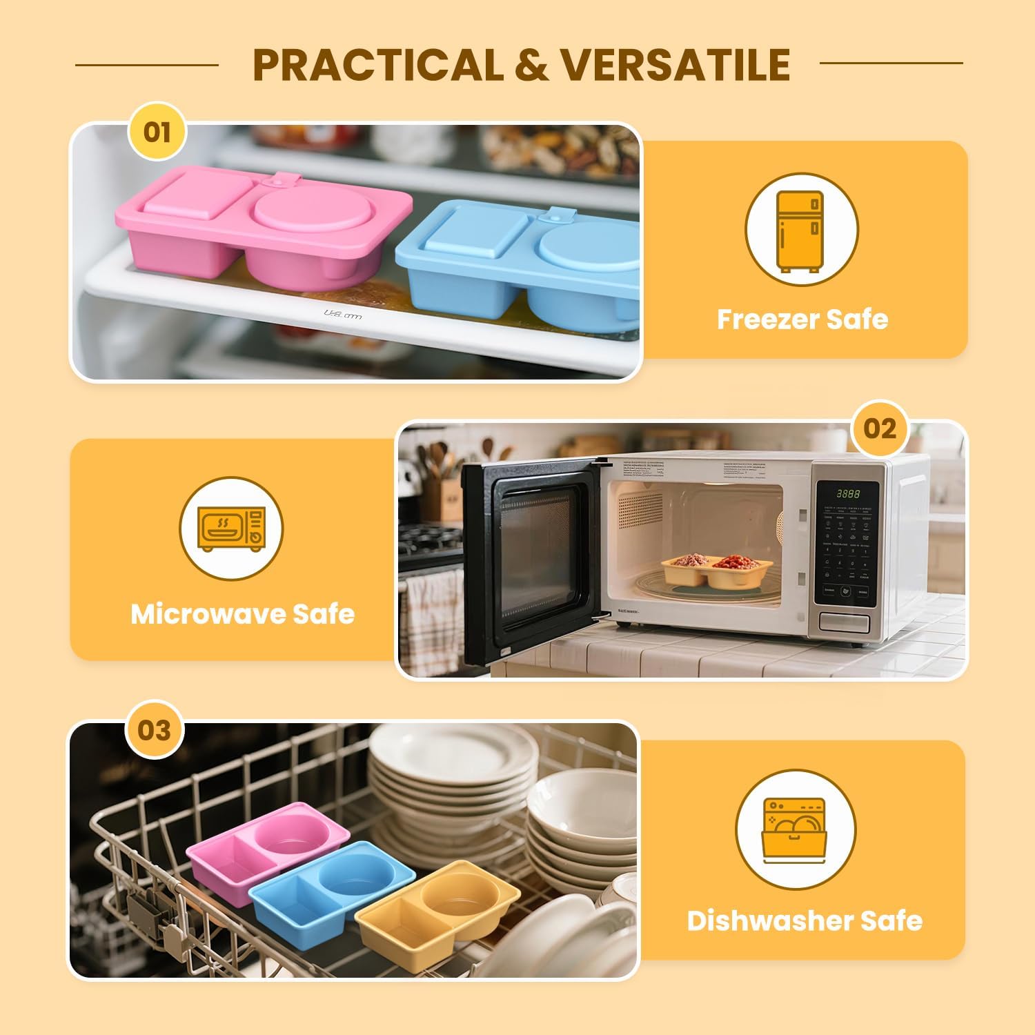 💥LAST DAY SALE 50% OFF💥Silicone Reusable Snack Containers