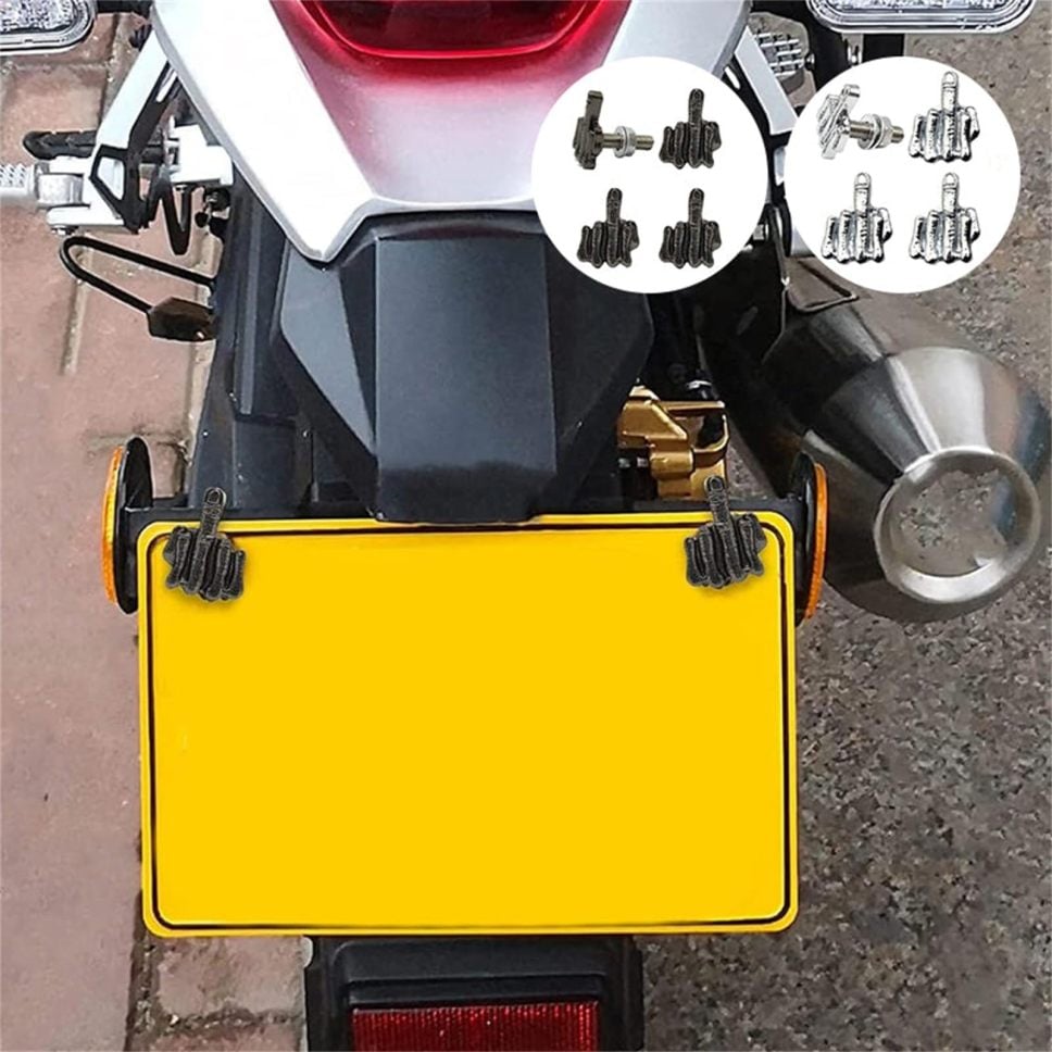 Universal finger license plate screw
