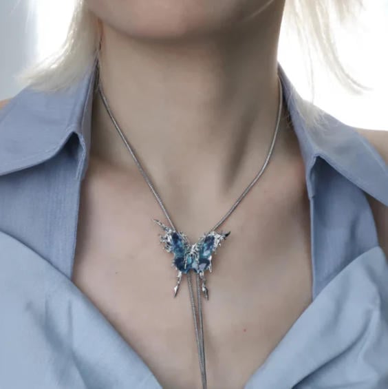 🎁TikTok Last Day Sale - 70% OFF🦋Handmade Vintage butterfly necklace:Interchangeable butterfly pieces