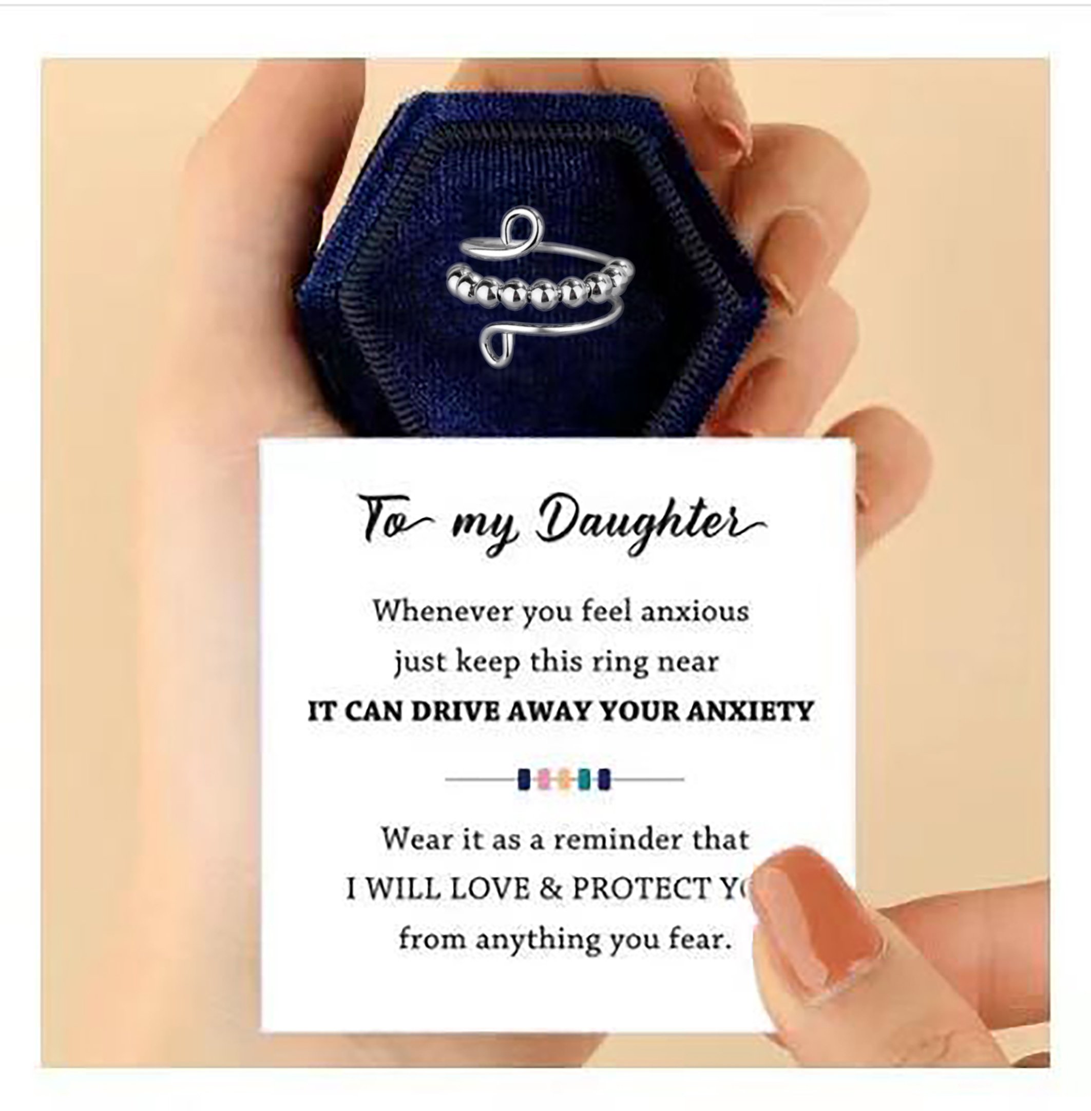 🔥Last Day Promotion 50% OFF 🔥For Daughter - Drive Away Your Anxiety Circle Beads Fidget Ring