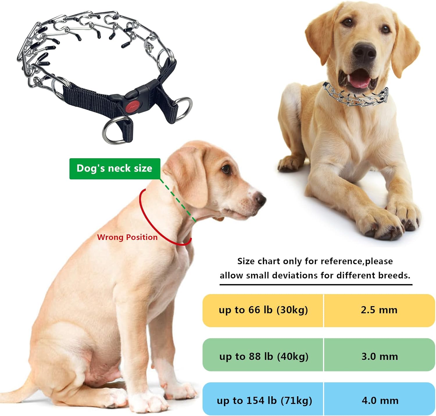 No Pull Collar for Dogs, Dog Collar with Buckle & Dog Walking Tool for Small, Medium, or Large Breed