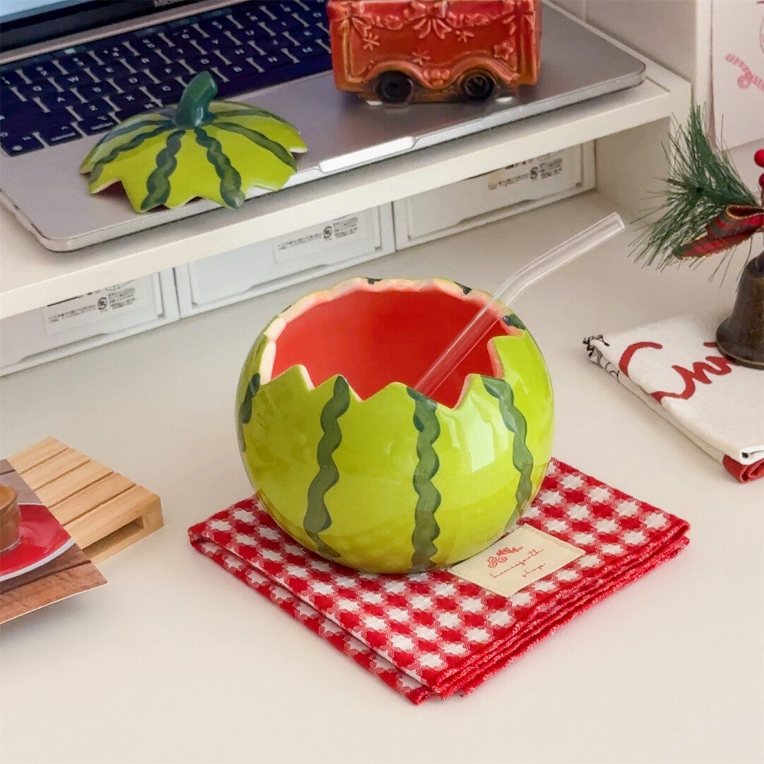 Handcrafted Ceramic Watermelon Bowl – Stylish, Versatile & Fun Design