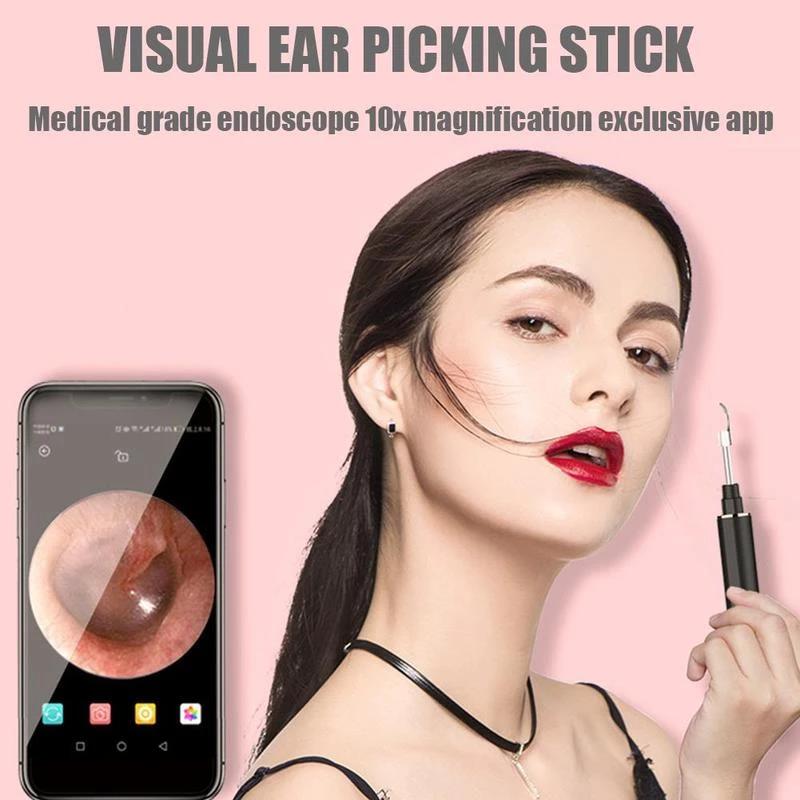 🔥LAST DAY-70%OFF🔥kuceasty™ Clean Earwax-Wi-Fi Visible Wax Removal Spoon, USB 1296P HD Load Otoscope