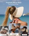 FURTALK Sun Visor Hats for Women Wide Brim Straw Roll-Up Ponytail Summer Beach Hat UV UPF Packable Foldable Travel