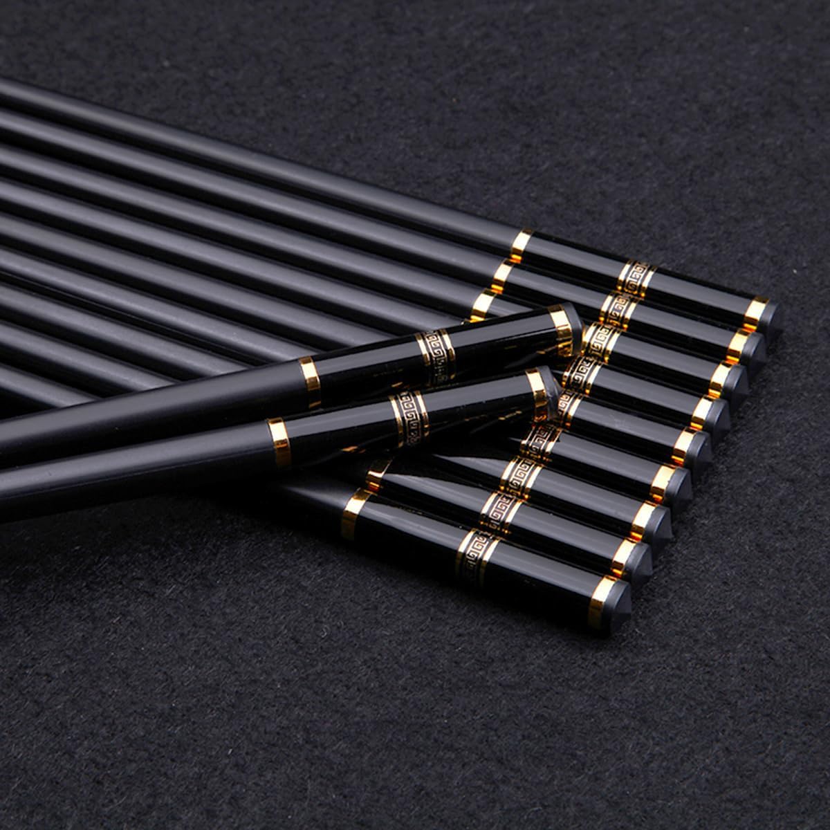 Reusable Chopsticks 5 Pairs Premium Fiberglass Classic Style Lightweight Dishwasher Safe Chop Sticks 9.6 Inch Gift Set