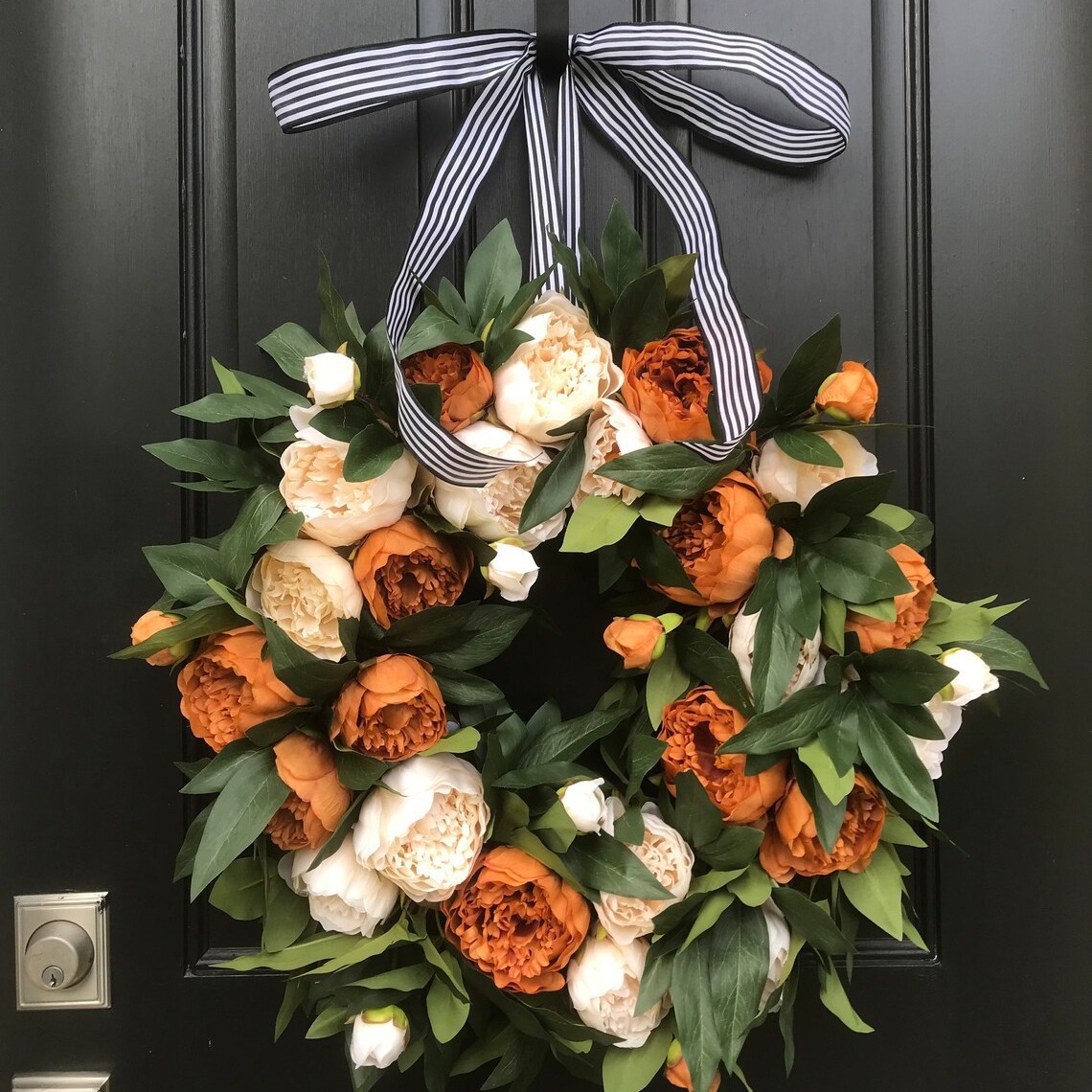 🍁🎁Year-Round Peony Wreath – 🎄Autumn, Halloween & Christmas