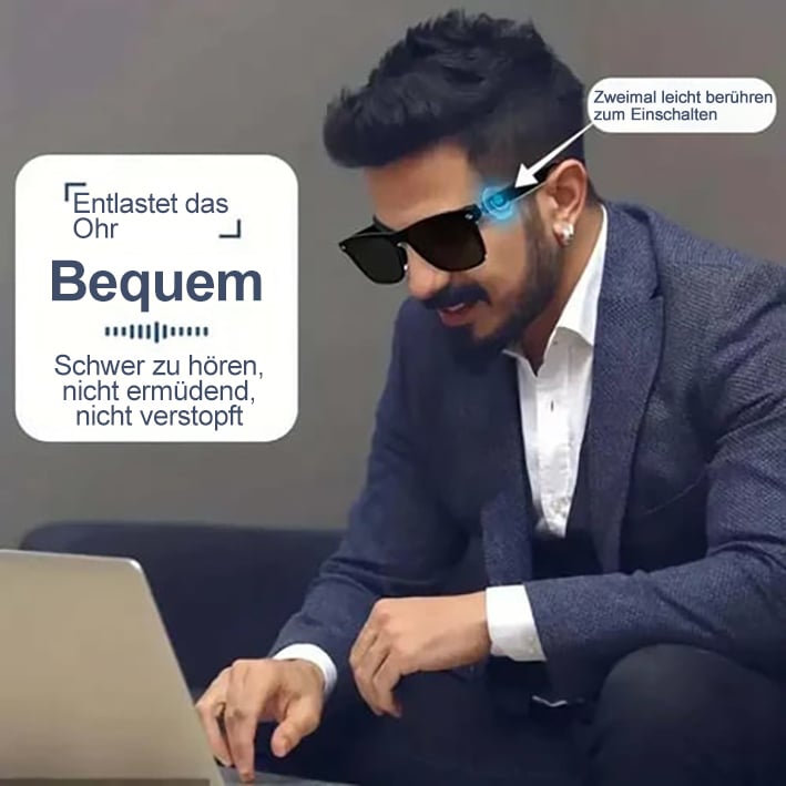 🔥Letzter Tag 49% Rabatt✨Super Black Technologie-Intelligente kabellose Kopfhörer-Sonnenbrille