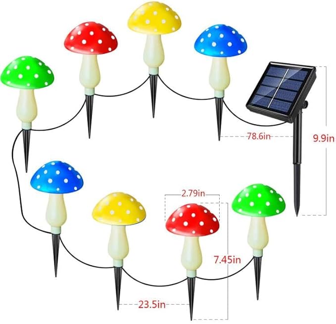 🍄Waterproof Solar Mushroom Lights Outdoor Decor,Garden Pathway Landscape Yard