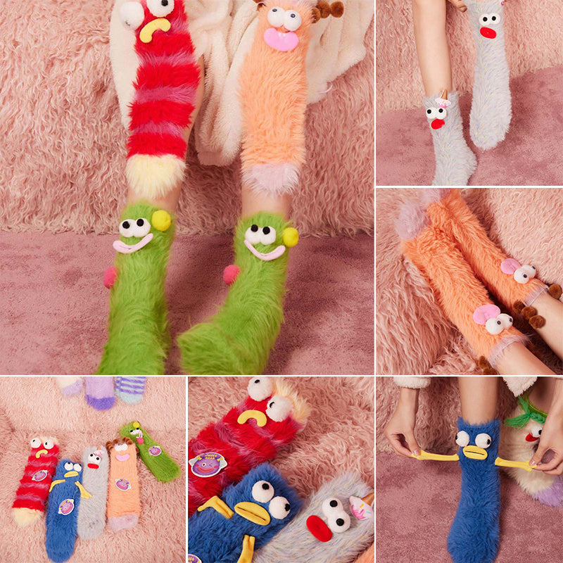 🎄CHRISTMAS HOT SALE🎁Coral velvet three-dimensional quirky socks