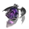 🔥Last Day 50% OFF - Silver Carved Crystal Skull Dragon Necklace