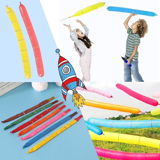 ✨LETZTER TAG 49 % RABATT🔥 [100er-Pack] Raketenballons plus 1 einfach zu bedienende Pumpe – Party-Pack