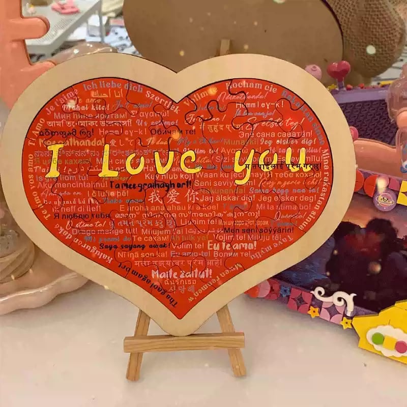 💖Valentine's Day Sale - 50%🎁 Heart Shape Puzzle|Say I Love You in 100 Languages