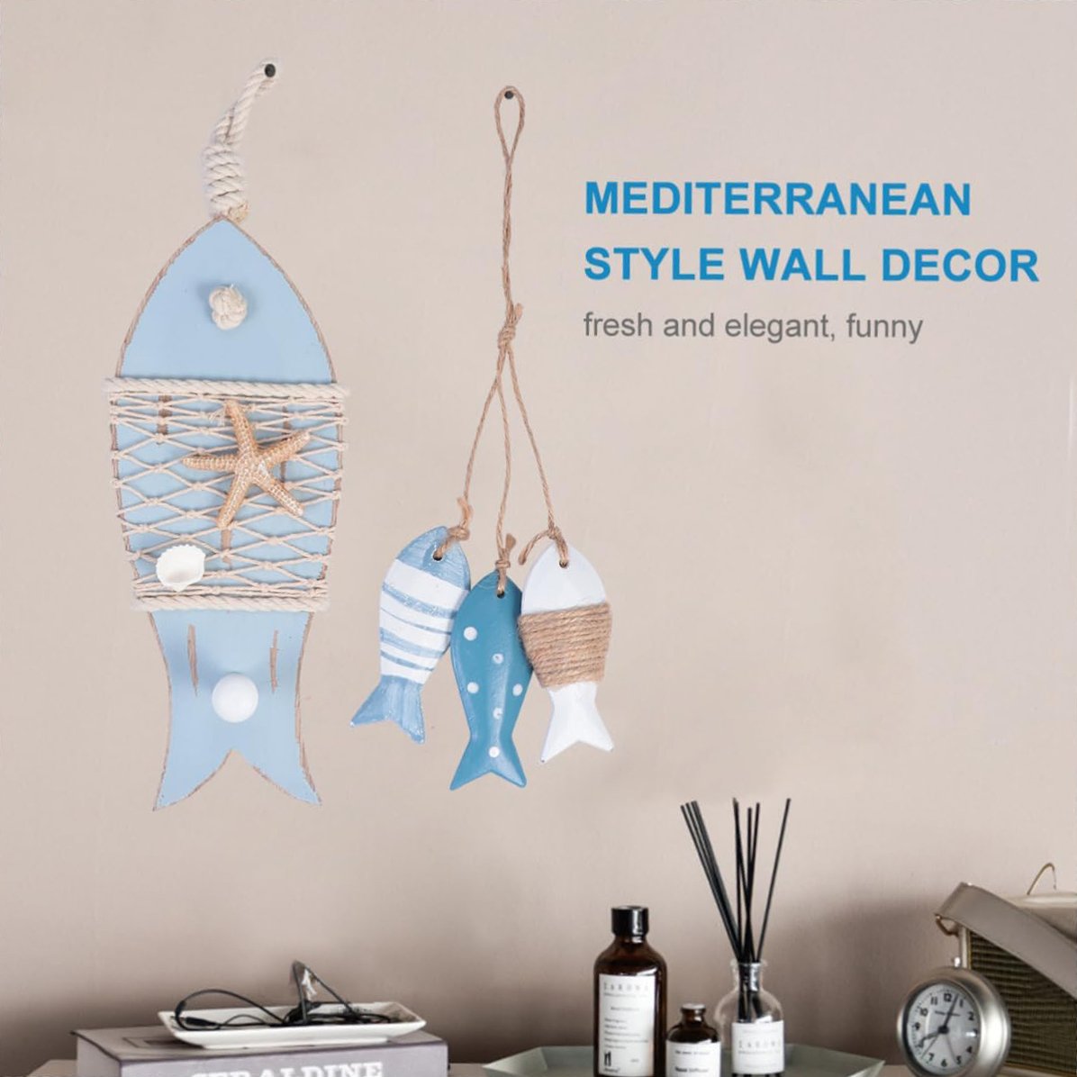 Mediterranean Style Fishbone Shaped Creative Design Handmade Decorative Pendant