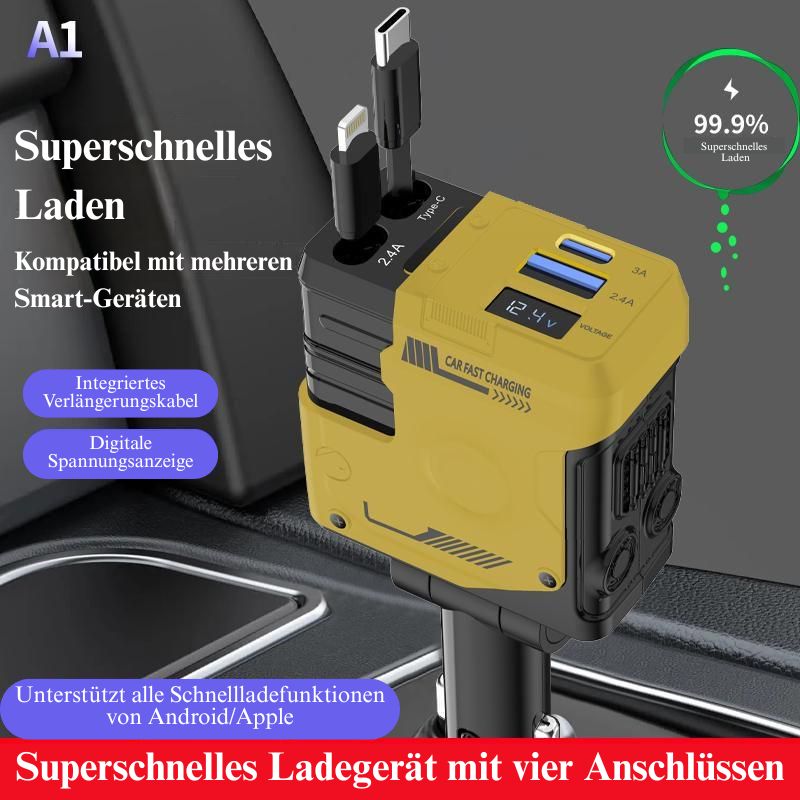 🔥Letzter Tag 49 % Rabatt⚡Einziehbares 4-in-1 Auto-Ladegerät