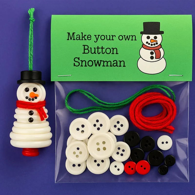 🎄Früher Weihnachtsverkauf  49% RABATT ☃️ DIY-Knopf-Schneemann-Ornament-Set