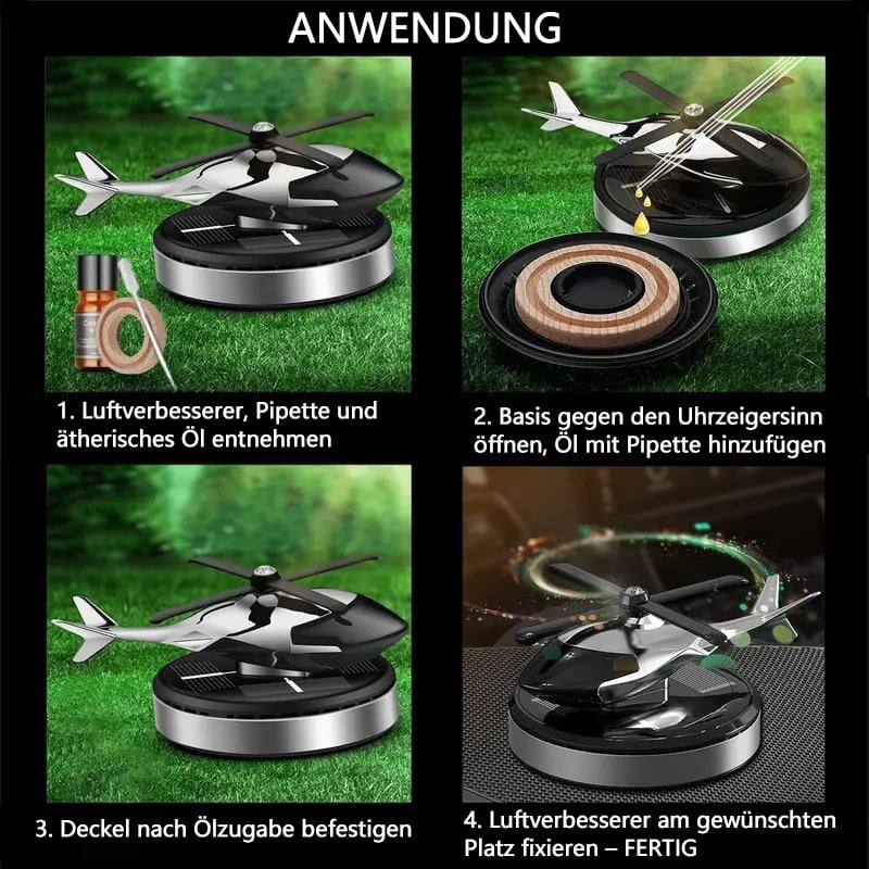 🔥Letzter Tag Verkauf 49% Rabatt🚁 Solarbetriebener rotierender Hubschrauber-Auto-Lufterfrischer