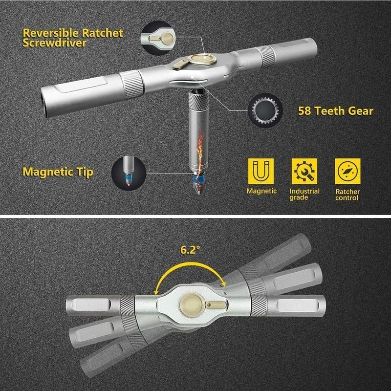 🎁TikTok Last Day Sale - 70% OFF🎉24 in 1 DlY Screwdriver Set Magnetic Compact and Portable Ratchet Screwdriver
