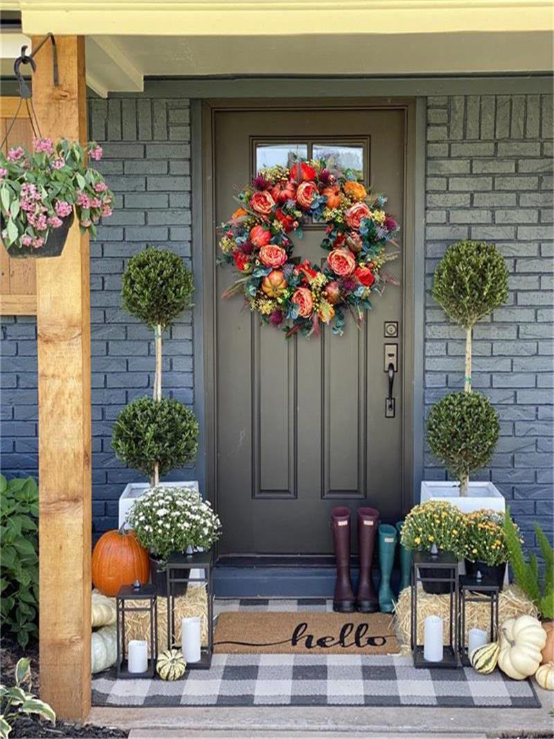 🔥Hot Sale 49% Off🔥Fall Peony And Pumpkin Wreath - Year Round Wreath