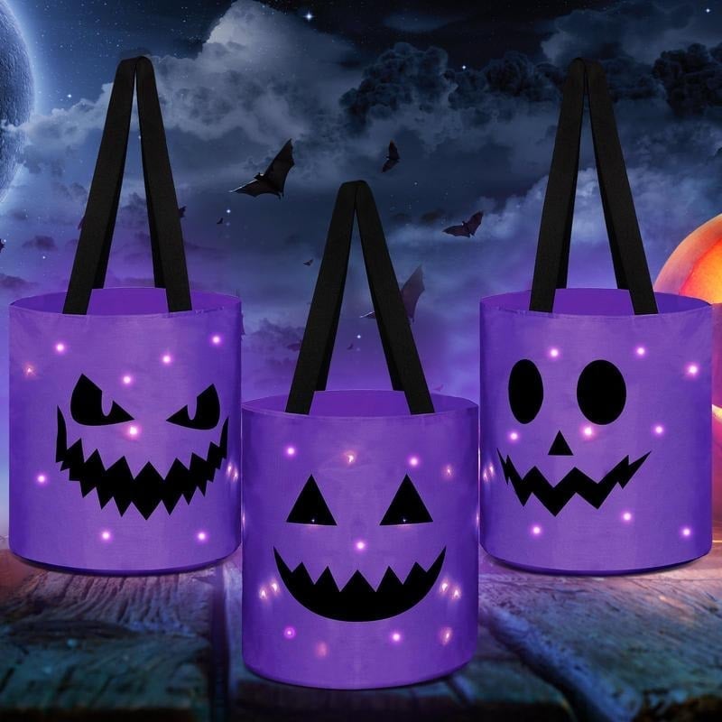 🎃 GlowPump LED Halloween Candy Bags (3 Pcs Set) ✨