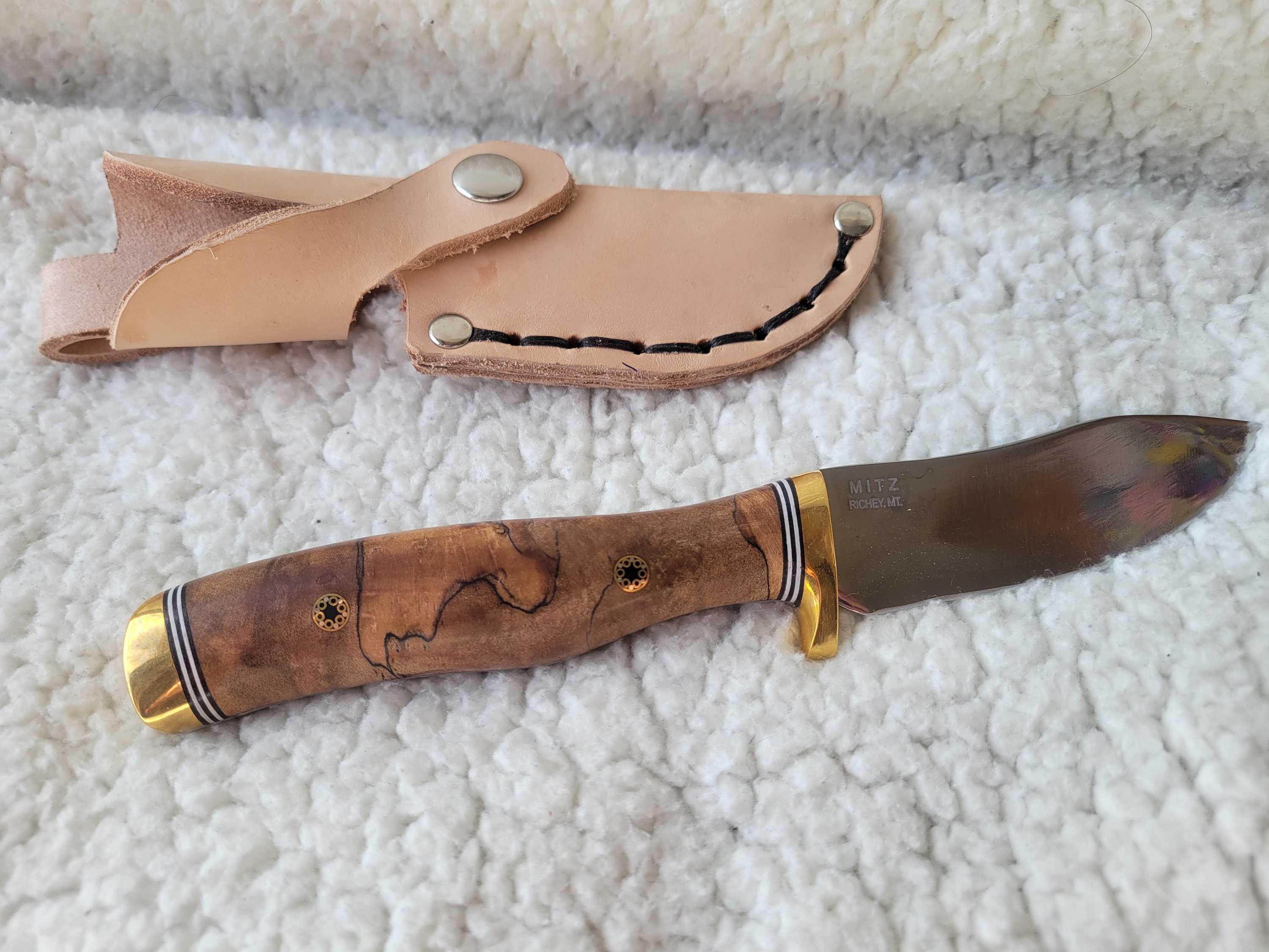 Made in Montana Handmade Hunting with Natural Wood D2 Steel Brass Guard
