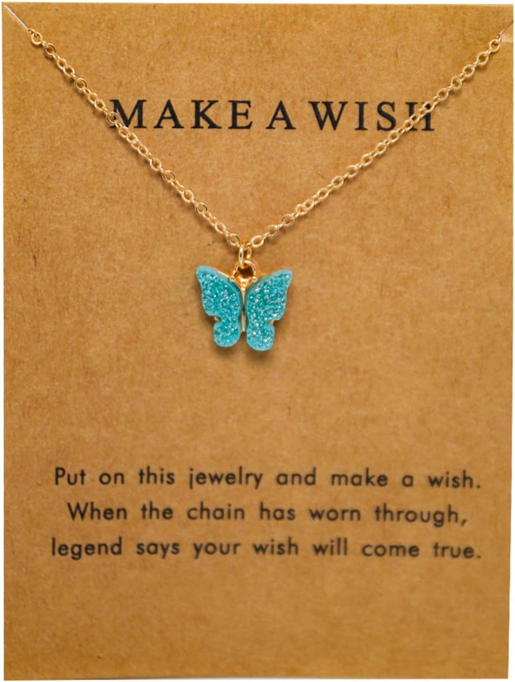 Colorful Acrylic Butterfly Pendant Necklace Bohemian Adjustable Retro Card Clavicle Chain Insect Animal Necklace for Women Girl Teen Friend Friendship Party Jewelry Gift