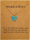 Colorful Acrylic Butterfly Pendant Necklace Bohemian Adjustable Retro Card Clavicle Chain Insect Animal Necklace for Women Girl Teen Friend Friendship Party Jewelry Gift