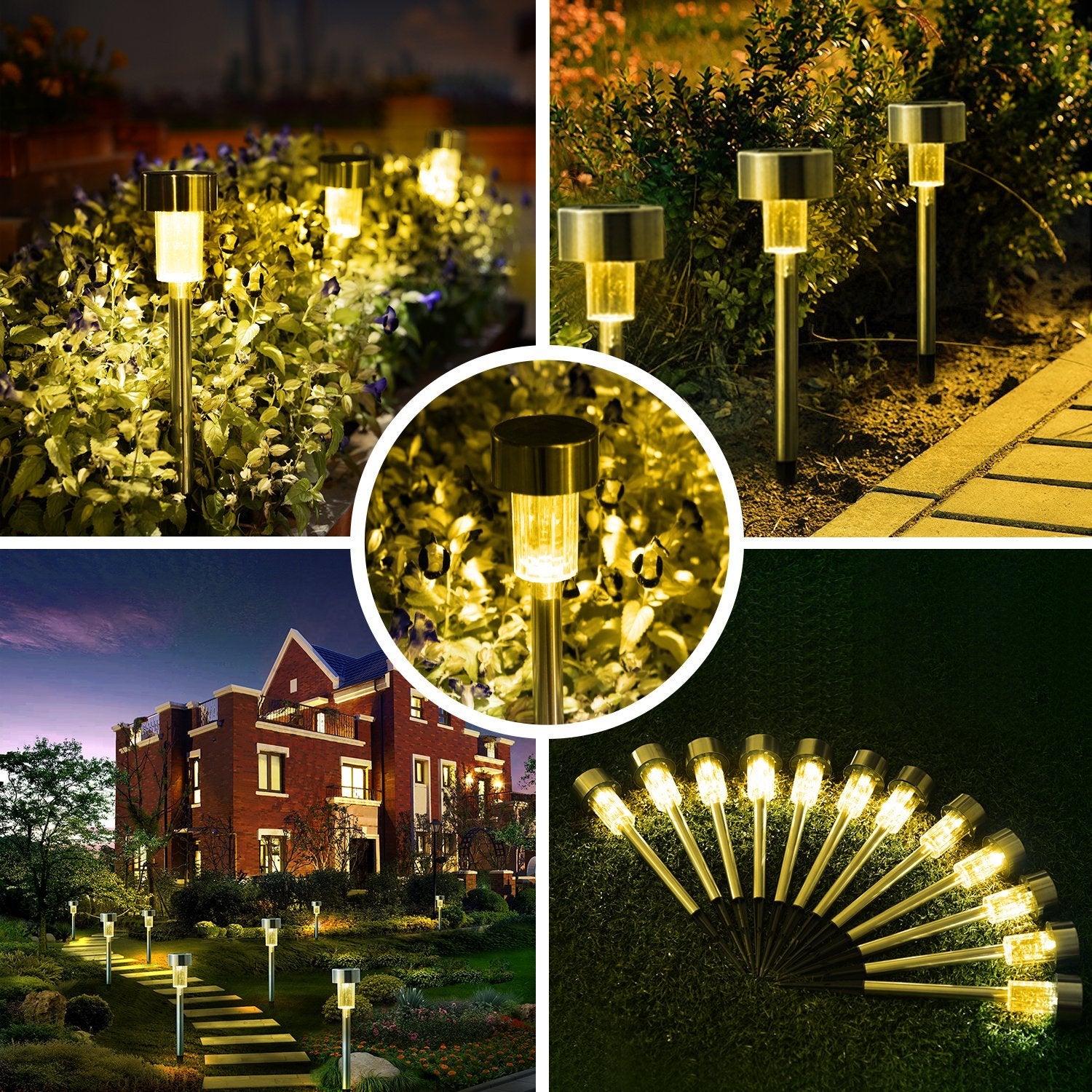 Stainless Steel Led Solar Garden Lights