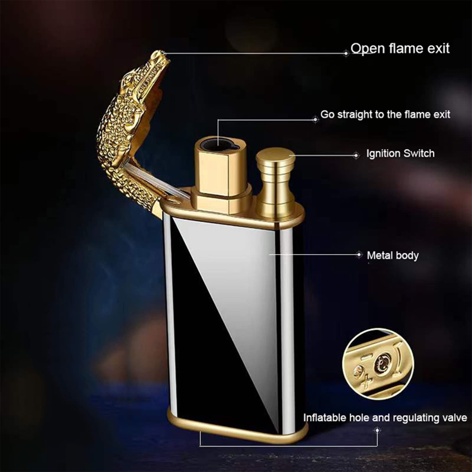 (🔥Last Day Promotion 50% OFF) Double fire switch direct punch metal lighter - Buy 3 Get Extra 15% OFF  & FREE SHIPPING