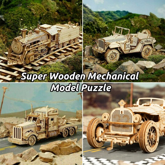 ⚡⚡Last Day Promotion 48% OFF - Super Wooden Mechanical Model Puzzle Set(BUY 2 FREE SHIPPING NOW)