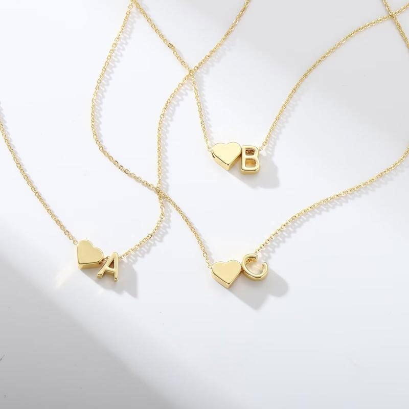 🔥Last Day Promotion 50% OFF🔥Tiny Initial Necklaces Golden Heart Letter A-Z