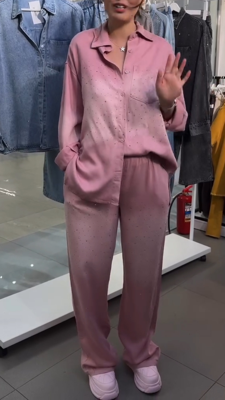 Women's Lapel Rhinestone Casual Suit