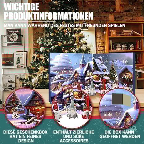 🔥Heißer Verkauf - 50% Rabatt-Weihnachtswichtel-Countdown-Kalender 2025