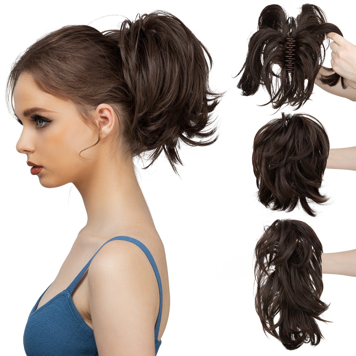 🔥Last Day Promotion 50% OFF💥Synthetic Claw Clip In Ponytail Hair Extensions Diy Hairpiece Hair Bun