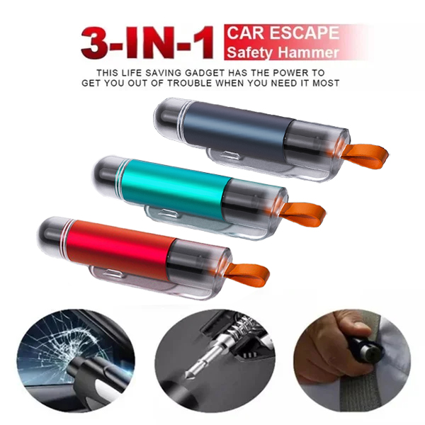 (🌲Early Christmas Sale- SAVE 48% OFF)2022 Upgraded 3 in 1 car window breaker(BUY 3 GET EXTRA 10% OFF)