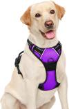 BARKBAY No Pull Dog Harness Front Clip Heavy Duty Reflective Easy Control Handle for Large Dog Walking(Black,L)