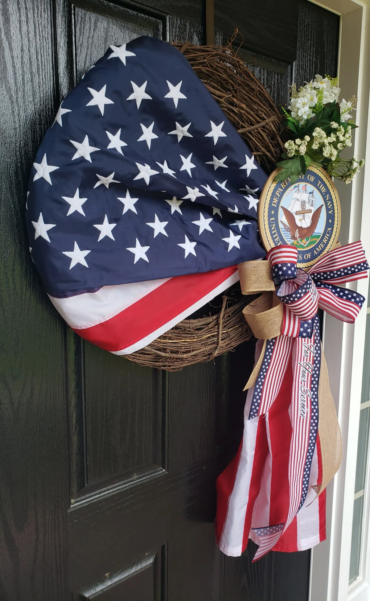 🏵100% Handmade Vintage American Flag Fallen Soldiers Memorial Rattan Wreath(𝐌𝐚𝐫𝐢𝐚𝐧𝐚 𝐒𝐦𝐢𝐭𝐡 𝐇𝐚𝐧𝐝𝐦𝐚𝐝𝐞®)