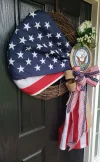🏵100% Handmade Vintage American Flag Fallen Soldiers Memorial Rattan Wreath(𝐌𝐚𝐫𝐢𝐚𝐧𝐚 𝐒𝐦𝐢𝐭𝐡 𝐇𝐚𝐧𝐝𝐦𝐚𝐝𝐞®)