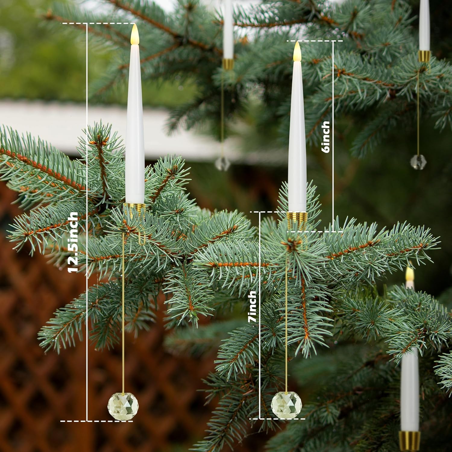 🍂TikTok Fall Sale — Last Day 70% OFF🎉Christmas Tree Led Candles with Clear Crystal Ball Hook🎄