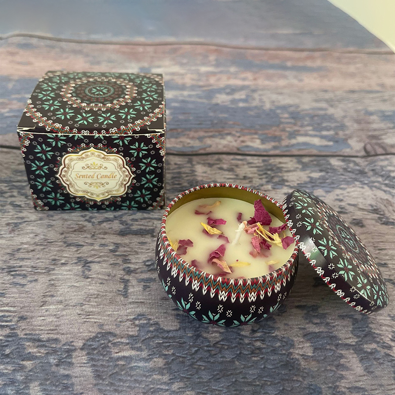 Natural Soy Wax Aromatherapy Candles With Dried Flowers