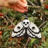 Handmade Skull Moth Stained Glass Suncatcher - Unique Christmas Decor and Garden Art