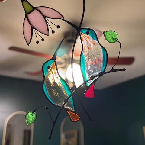 🎖️July 4th Flash Sale: 50% OFF Sitewide! 💕<strong>Handmade<strong> Hummingbird Colorful Window Hangings, Buy 2 Save 10%